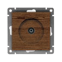Розетка телевизионная одноместная UNIVERSAL серия "Афина", скрытой установки, тупиковая, 75Ом, ч/д 4-2400Мгц, венге (еврослот)