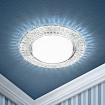 Светильник ЭРА DK LD26 SL/WH декор cо светодиодной подсветкой Gx53, прозрачный