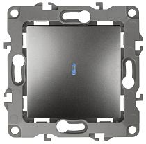 Выключатель ЭРА 12 12-1102-12 10А 250В графит одноклавишный с подсветкой