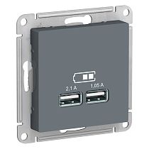 AtlasDesign Грифель Розетка USB двойная 5В, 2,1 А Systeme Electric (Schneider Electric)