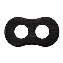 Рамка Шедель двухпостовая Угольно-черный скрытый монтаж Bironi