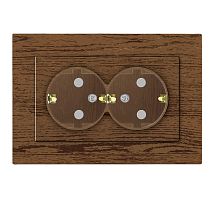 Розетка двухместная UNIVERSAL серия "Афина" с заземлением, с защитными шторками, скрытой установки, 16А, 220В, венге (еврослот)