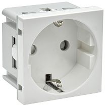 PRIMER РКС-20-30-П-К Розетка с заземляющим контактом защитной шторкой и винтовым зажимом (2 модуля) белая  IEK