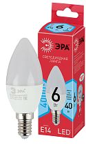 Лампа светодиодная ЭРА RED LINE ECO LED B35-6W-840-E14 свеча нейтральный белый свет