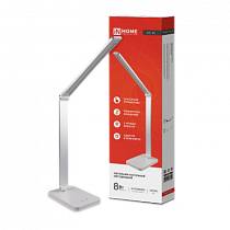 Светильник настольный светодиодный PLUS ССО-14С 8Вт 480Лм, сенсор, адаптер СЕРЕБРО IN HOME Светильник настольный светодиодный PLUS ССО-14С 8Вт 480Лм, сенсор, адаптер СЕРЕБРО IN HOME