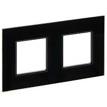SKANDY Рамка 2-местная SK-F22Bl стекло черный IEK