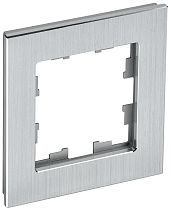 Рамка BRITE одноместная РУ-1-1-БрА металл алюминий  IEK