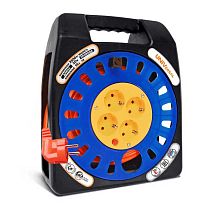 Удлинитель в закрытом корпусе У16-012 термо ПВС 3*1,5 4 гнезда с защитной крышкой, с защитными шторками 20м UNIVERSAL