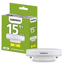 Лампа светодиодная T80 таблетка 15Вт 230В 3000К GX53 GENERICA IEK Лампа светодиодная T80 таблетка 15Вт 230В 3000К GX53 GENERICA IEK