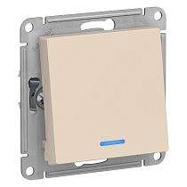 AtlasDesign Бежевый Переключатель 1-клавишный с подсветкой сх.6а, 10АХ Systeme Electric (Schneider Electric)