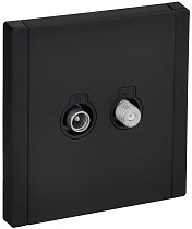 FORTE&PIANO Розетка двойная TV+SAT FP138M металл черный IEK