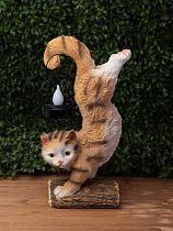 Светильник уличный ЭРА ERASF22-01 на солнечных батареях садовый Кот Акробат 37 см