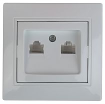 Розетка компьютерная Intro Plano 1-304-01 RJ45 скрытой установки белый Розетка компьютерная Intro Plano 1-304-01 RJ45 скрытой установки белый