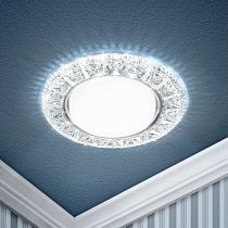 Светильник ЭРА DK LD22 SL/WH декор cо светодиодной подсветкой Gx53, прозрачный (50/800)