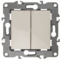 Выключатель ЭРА 12 12-1104-02 10А 250В слоновая кость двухклавишный