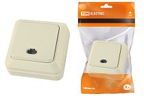 Выключатель 1-кл. открытой установки с подсветкой IP20 10А, сл. кость "Ладога"  TDM