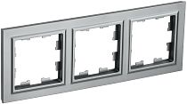 BRITE Рамка 3-местная РУ-3-БрС сталь  IEK