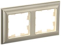 Рамка BRITE двухместная РУ-2-Бр бежевый/шампань  IEK