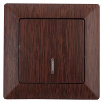Выключатель ЭРА Intro Solo 4-102-10 IP20 10А 250В венге одноклавишный с подсветкой