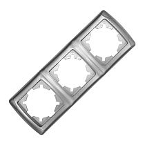 "Маргарита" Рамка 3-х местная горизонтальная серебро