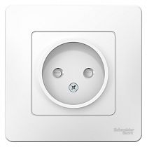 Blanca скрытая установка Белый Розетка без заземления со шторками, 16А Systeme Electric (Schneider Electric)