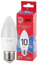Лампа светодиодная ЭРА RED LINE LED B35-10W-865-E27 R свеча холодный дневной свет Лампа светодиодная ЭРА RED LINE LED B35-10W-865-E27 R свеча холодный дневной свет