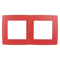 Рамка для выключателей и розеток двойная ЭРА 12 12-5002-22 пластик оранжевый