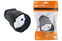 Кабельная розетка 2П б/з 10А 250B черная  TDM