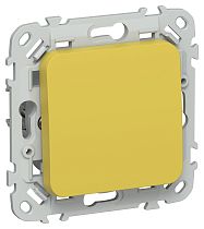 FLITE Выключатель 1-клавишный 10А ВС11-1-0-ФлЖК желтый карри IEK