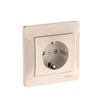 Glossa Бежевый Розетка с заземлением со шторками, 16А, в сборе, быстрозажим. клемм