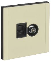 FORTE&PIANO Розетка двойная TV+RJ45 кат.5E FP836M металл серый сланец IEK