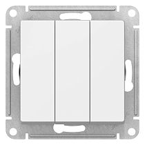 AtlasDesign Лотос Выключатель 3-клавишный , сх.1+1+1, 10АХ, механизм Systeme Electric (Schneider Electric)