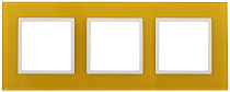 Рамка для выключателей и розеток тройная ЭРА Elegance 14-5103-21 стекло жёлтый