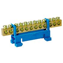 Шина нулевая TS-0609F 6х9 12 отв. на DIN-изоляторе "стойка" син.  ЭНЕРГИЯ