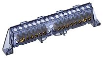 TEKFOR Шина N "ноль" в комбинированном DIN-изоляторе "Стойка" 8х12-(8+8)-Ч IEK