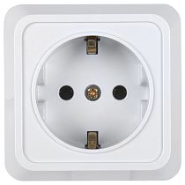 Розетка 2П+3 открытой установки IP20 16А 250В (керамика) белая "Альфа" General