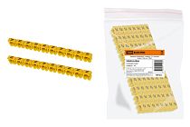 Маркер наборный - символ "N" желтый 6 мм2 (100 шт.)  TDM