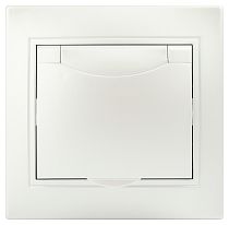 Розетка ЭРА Intro Plano 1-203-06 16А-250В перламутр с заземлением с крышкой