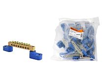 Шина "N" нулевая 6х9мм на двух угл. изоляторах 8 групп  TDM