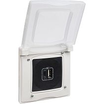 ETIKA Розетка USB A+C 15Вт антрацит ETIKA Розетка USB A+C 15Вт антрацит