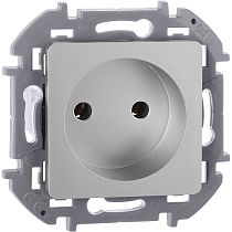 INSPIRIA Розетка 1-местная без заземления без защитных шторок 16А алюминий