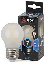 Лампа светодиодная ЭРА F-LED P45-7W-840-E27 frost филамент шар матовый нейтральный белый свет