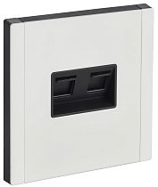 FORTE&PIANO Розетка двойная RJ11+RJ45 кат.5E FP235M металл белый IEK