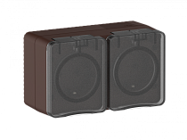 AtlasDesign PROFI IP54 О/У РОЗЕТКА двойная с з/к со шторками 16А, КОРИЧНЕВЫЙ Systeme Electric (Schneider Electric)