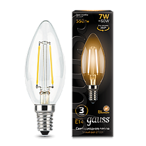 Лампа светодиодная Gauss Filament Свеча E14 7Вт 550lm 2700К