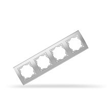 Рамка четырехместная горизонтальная Бриллиант серебро UNIVERSAL