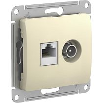 Glossa Бежевый Розетка TV+RJ45, категория 5E Systeme Electric (Schneider Electric)