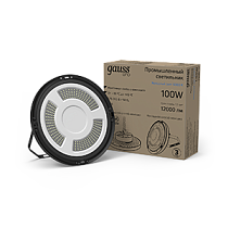 Светильник подвесной Gauss UFO 100W 14000lm 5000K 175-265V IP65 D238*153,4 мм черный скобка в комплекте