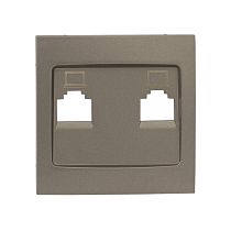 Валенсия лицевая панель розетки RJ-45 2-местная кашемир EKF PROxima