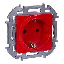 INSPIRIA Розетка 1-местная с заземлением с защитными шторками 16А красный